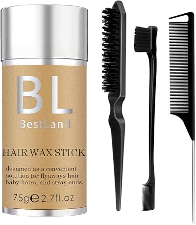 HQDA Hair Wax Stick & Black Hair Brush Set 75 g Edge Control