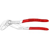 KNIPEX 87 03 180, 7-1/4 in. Cobra&reg; Water Pump Pliers, Capacity 1-1/2 in. | 18 Adjustment Position. Push-button design. Forged box-joint design. Serrated gripping surface. Made in Germany.