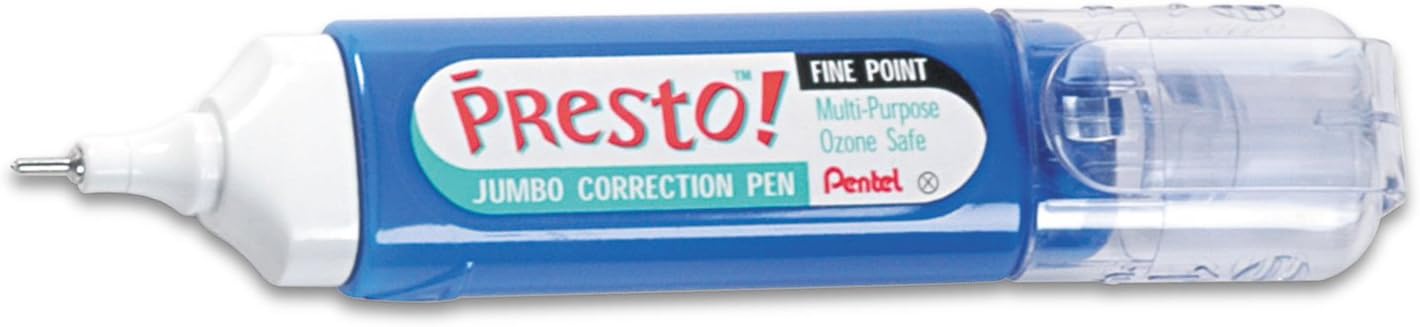 Pentel(R) Presto(TM) Jumbo Correction Pen, Fine Point, 12 ml