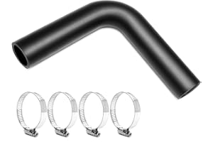 TKKEUEP Gasoline Fuel Filler Neck Hose with 4 Hose Clamps,1 1/2 inches Inside Diameter Fuel Filler Hose, Reinforced Gas tank filler hose (90 degree, 1 1/2" ID)