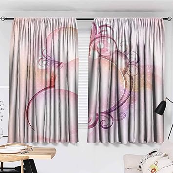 Cortina estampada, diseño vintage, con figuras circulares en espirales