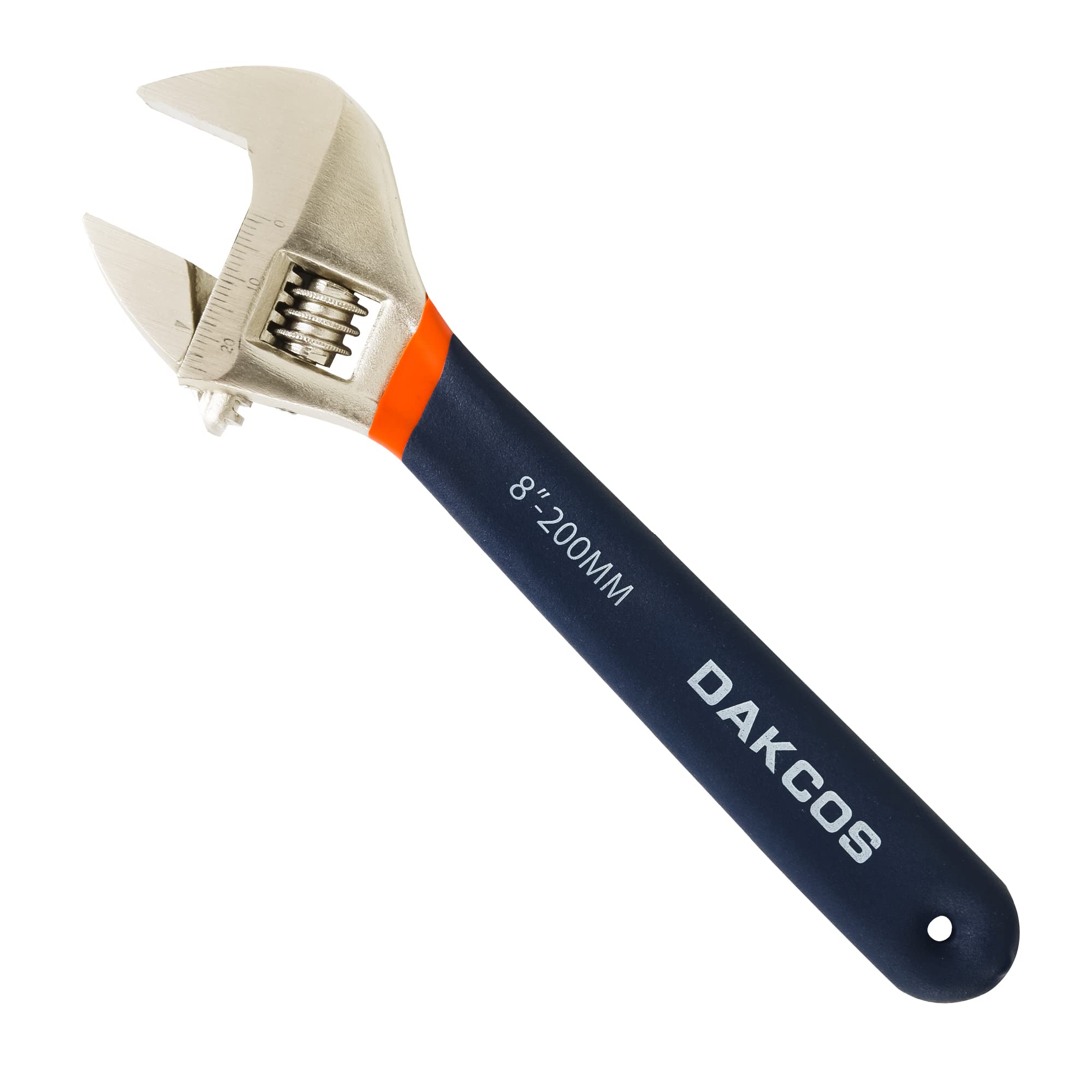 DAKCOS Adjustable Spanner，Small Adjustable Spanner Wrench with Soft Grip Handle 8 inch (200mm)