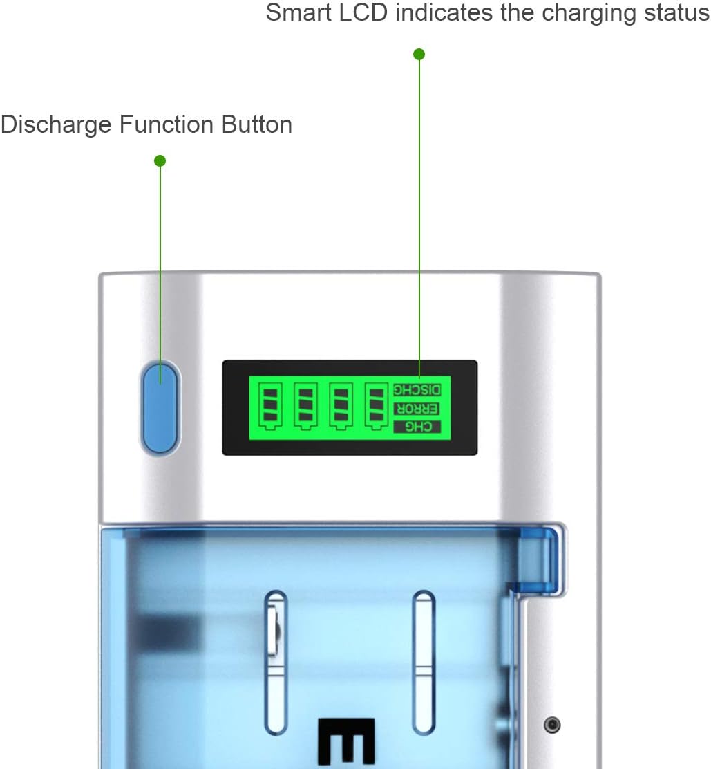 EBL Smart Battery Charger for C D AA AAA 9V Ni-MH Ni-CD Rechargeable Batteries with Discharge Function & LCD Display: Home Audio & Theater