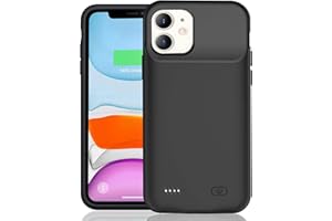 KCKEBLM Battery Case for iPhone 11, Enhanced 7000mAh Ultra-Slim Rechargeable Portable Protective Charging Case Extended Battery Pack Compatible with iPhone 11 (6.1 inch) Charger Case (Black)