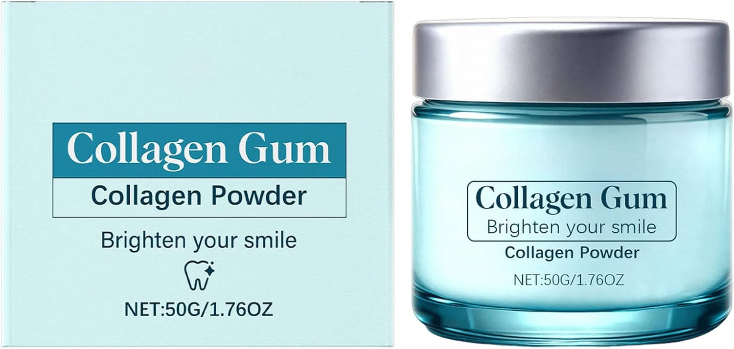 2026 New Colla Gum Collagen Powder for Teeth, Smile Strengthening Oral Care Powder with Collagen & Hydroxyapatite, Gum & Enamel Protection Tooth Powder for Daily Use, 50g/1.76oz