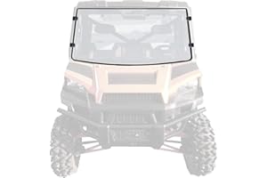 HJSIUTV Front Full Windshield Clear Scratch Resistant Windscreen Compatible with 2013-2020 Polaris Ranger Full Size XP 900 1000 Diesel Crew