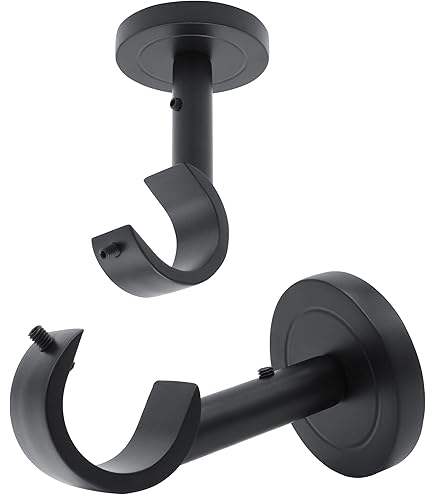 Ivilon Short Curtain Rod Brackets – 2" Projection, Oil Rubbed Bronze, Set Of 2