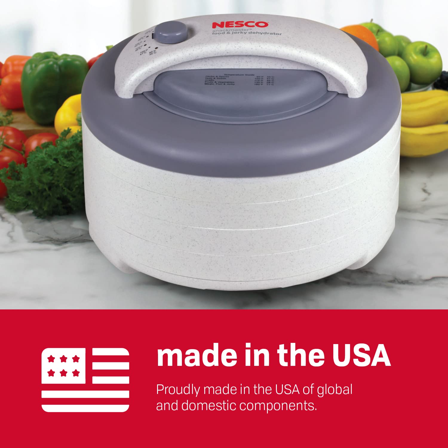 NESCO FD-60 Snackmaster Express Food Dehydrator for Great Jerky and Snacks, 4 Trays, 13.5