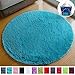 PAGISOFE Ultra Soft Round Area Rug for Play Tent Prince Castle 41” Diameter Circular Rugs for Kids Bedroom Baby Room Small Shag Circle Playhouses Carpets and Nursery Rugs (Blue)