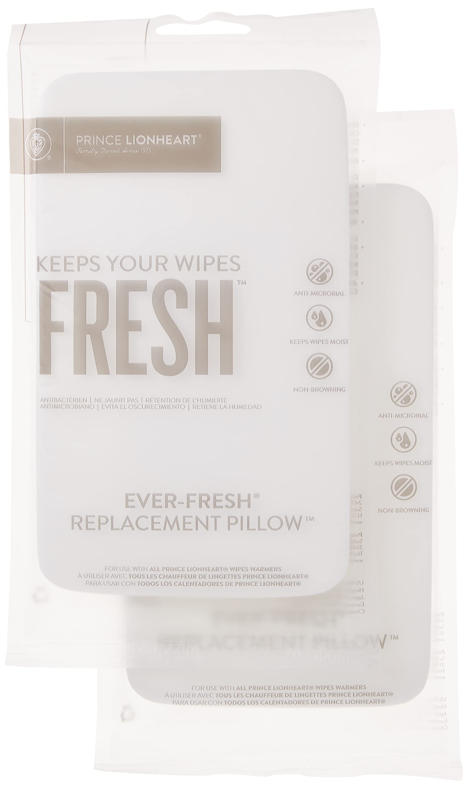 Prince Lionheart Ever-Fresh® Replacement Pillow| 2-Pack | Designed For Use With Prince Lionheart Warmies & Evo Wipes Warmers | Keeps Wipes Fresh & Moist