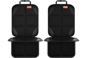 Smart eLf Car Seat Protector, 2Pack car seat Protector for Baby carseat with Thickest Padding, Non Slip Backing Mesh Pockets 