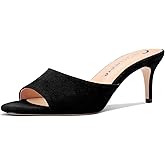 Castamere Round Open Toe Heeled Sandals for Women Mid Kitten Heels Slip-on Dress Mules Office Casual Summer Shoes 2.6 Inches Heels