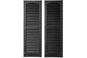 Outdoor Hardware Supply, 2 Pack, Louvered Shed Shutter or Playhouse Shutter Black 9" X 27"