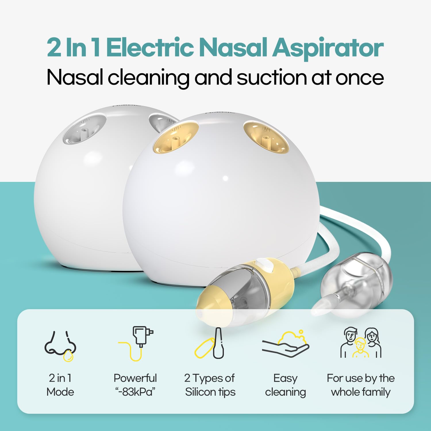 HubiBaby Nasal Aspirator Baby, Electric Baby Nasal Aspirator, Nasal