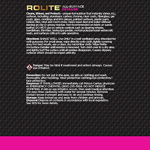 Rolite All-Surface Detailer (16 fl. oz.) the Ultimate Fast & Easy Speed Wax on Automobiles, Marine, RVs, Boats, Glass, Clear Coat, Painted Surfaces