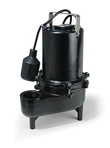 ECO-FLO Products ESE50W Cast Iron Sewage Pump with Wide Angle Switch, 1/2 HP, 7,800 GPH