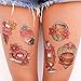 Tattify Colorful Traditional Food Temporary Tattoos - Just a Bite (Complete Set of 12 Tattoos - 2 of each Style) - Individual Styles Available and Fashionable Temporary Tattoos