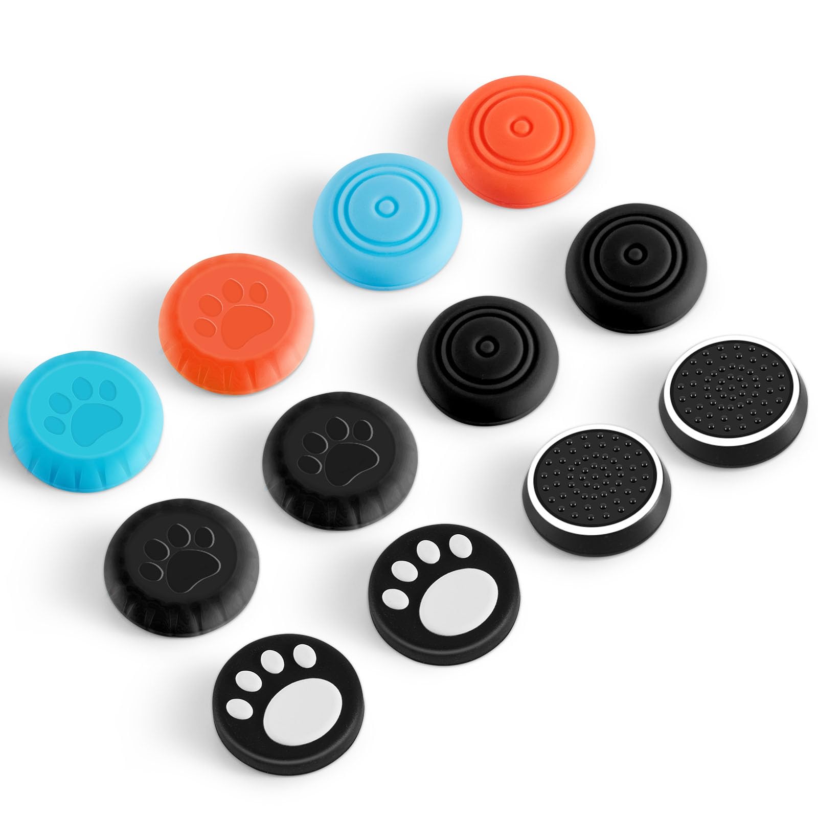 View 1 of 6 Pairs of Joystick Thumb Grip Caps, Compatible with Nintendo Switch 2 Joy-con, Anti Slip Silicone Thumb Stick Accessories (Mixed Colors 1)