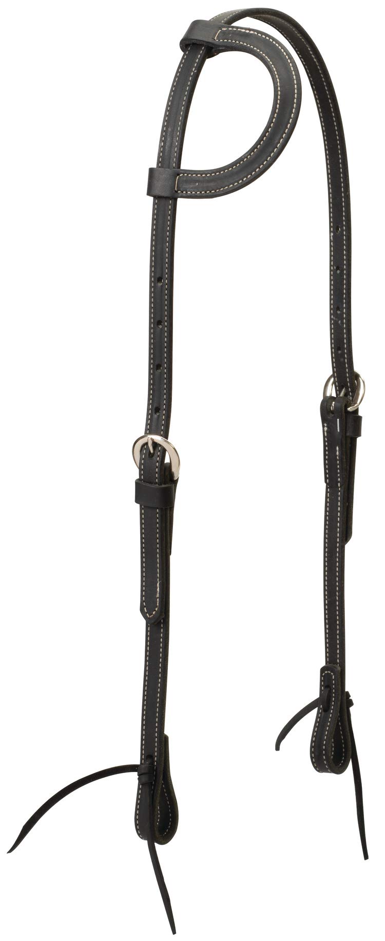 Weaver Leather Flat Sliding Ear Headstall, Black, Horse