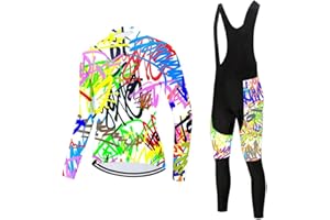 MOXILYN Women Cycling Jersey Set Long Sleeve Bike Shirts Clothing Full Zipper Bicycle Bibs Pant with 20D Padded Cycling Kit