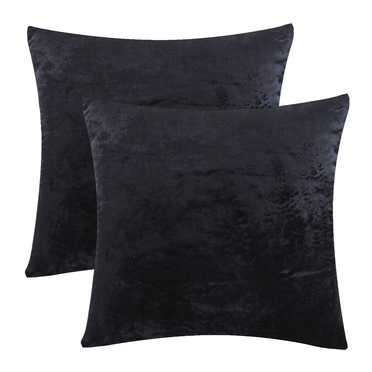 GIGIZAZA Black Velvet Decorative Throw Pillow Covers for