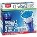 Clear Genius Reusable Cartridge With Filterpod Refill SU-31, Includes Reusable Filter Cartridge and 3 Filter Pod Refills, Lasts for 2 months, Blue, Fits Brita & Pur