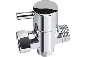 MAYYAYA All Metal Shower Head Arm Diverter: Valve for Hand Held Showerhead and Fixed Spray Head- Bathroom Shower System Replacement Part- Polished Chrome (Brass)