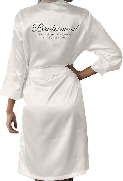 Peignoir mariée satin personnalisé Clearance