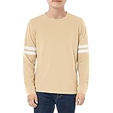 Haloumoning Boys Long Sleeve Shirts Kids Crewneck T Shirts Casual Striped Tops Tees 5-14 Years