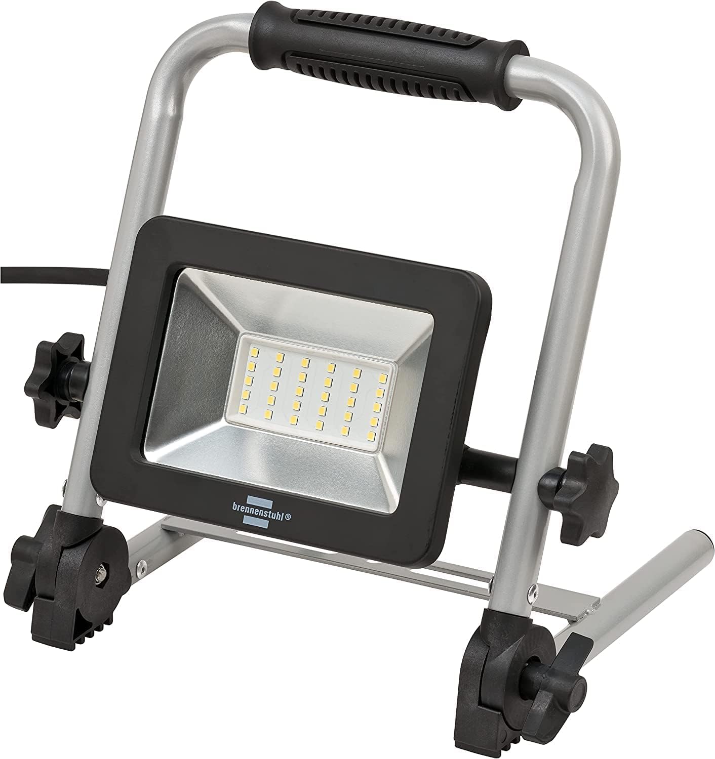 Brennenstuhl LED Work Light EL 2053 M/Job Site Light 30W for Indoor and Outdoor Use IP65 (Portable Floodlight 2700lm with 1,5m Cable and Foldable Frame, IK08)