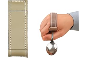 Sammons Preston Universal Cuff, Medium, Leather Adaptive Utensil & Writing Aid Holder with Elastic Strap, 3" Knuckle Width, Assistive Device for Limited Hand Ability or Grip Strength