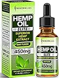 Organic Hemp Oil Drops | For Anxiety, Pain Relief, Sleep Support | Natural USA-Made Formula With Organic Hemp Seeds & Omega 3-6-9 Fatty Acids | 3rd Party Tested | Mint Flavor | 30mL