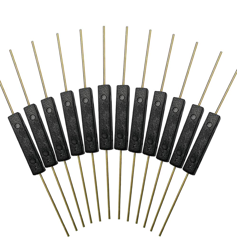 QitinDasen 12Pcs Premium GPS Plastic Reed Switch, 2.5mm/14mm Contact, Magnetic Induction, Reed Normally Open