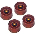 Vintage Forge Amber Speed Knobs Compatible with Epiphone Les Paul SG Electric Guitar (Set of 4) Fits 18 Coarse-Spline Import (Metric) Split Shaft Pots Recessed RS18M-AM4
