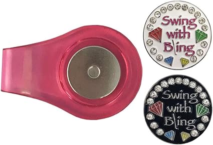 Amazon Com Giggle Golf Pink Ball Marker Clip With One White