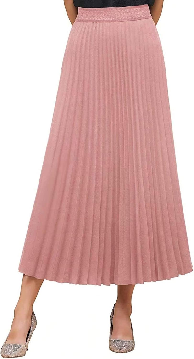 Ladies Midi Pleated Skirt Skirt Elegent Skirt Pleated Boho Fashion