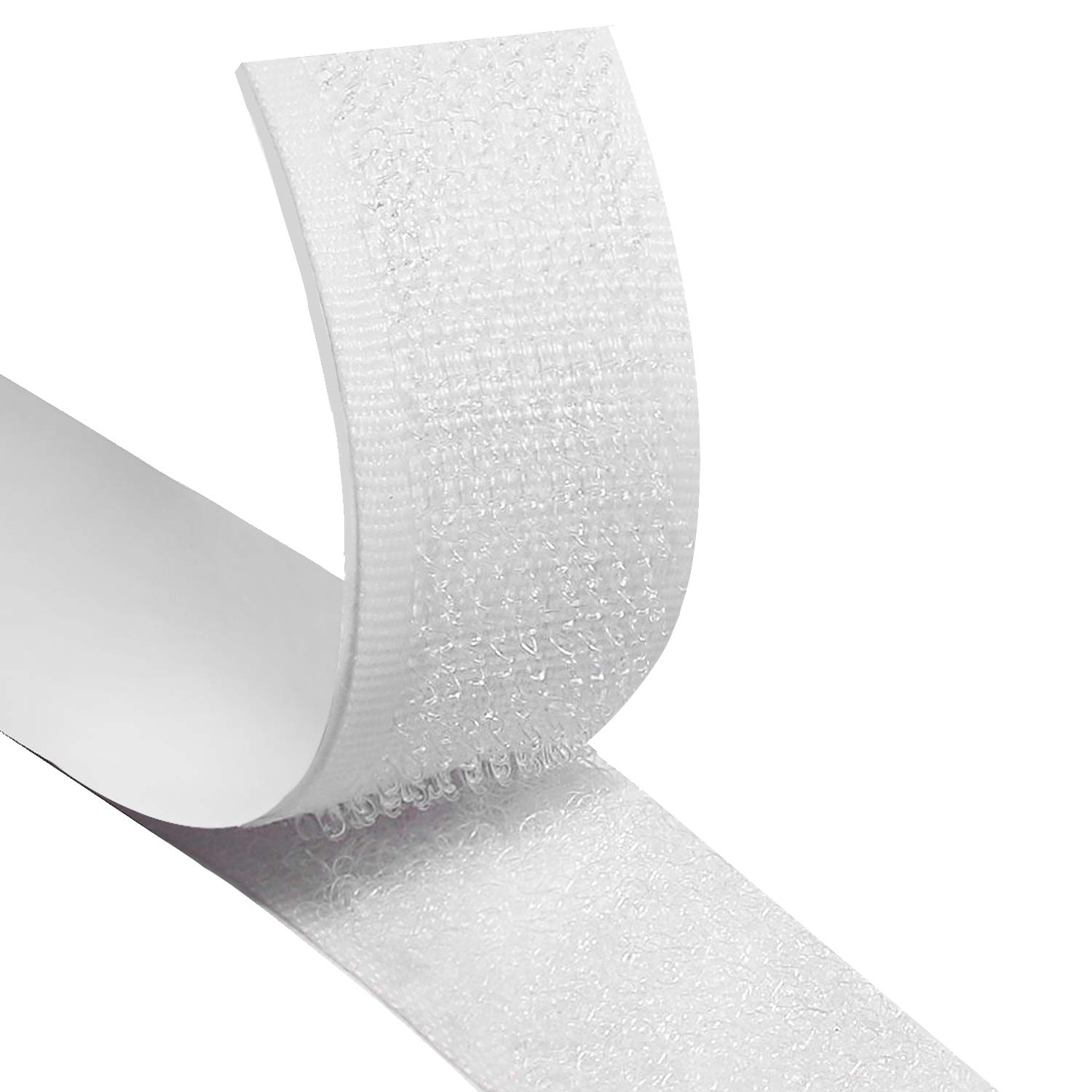 Adhesive Hook and Loop Tape,8M Self Adhesive Sticky Tape,20mm Heavy Duty Reusable Double Sided Sticky Back Fastening Tape(White)