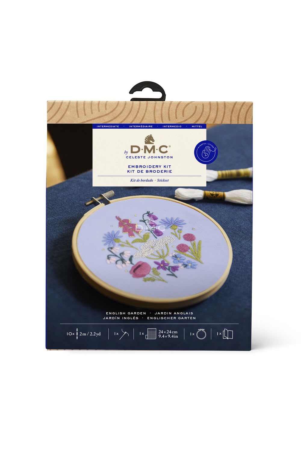 DMC English Garden (14.5cm) Cross Stitch Embroidery Kit - 1 Set