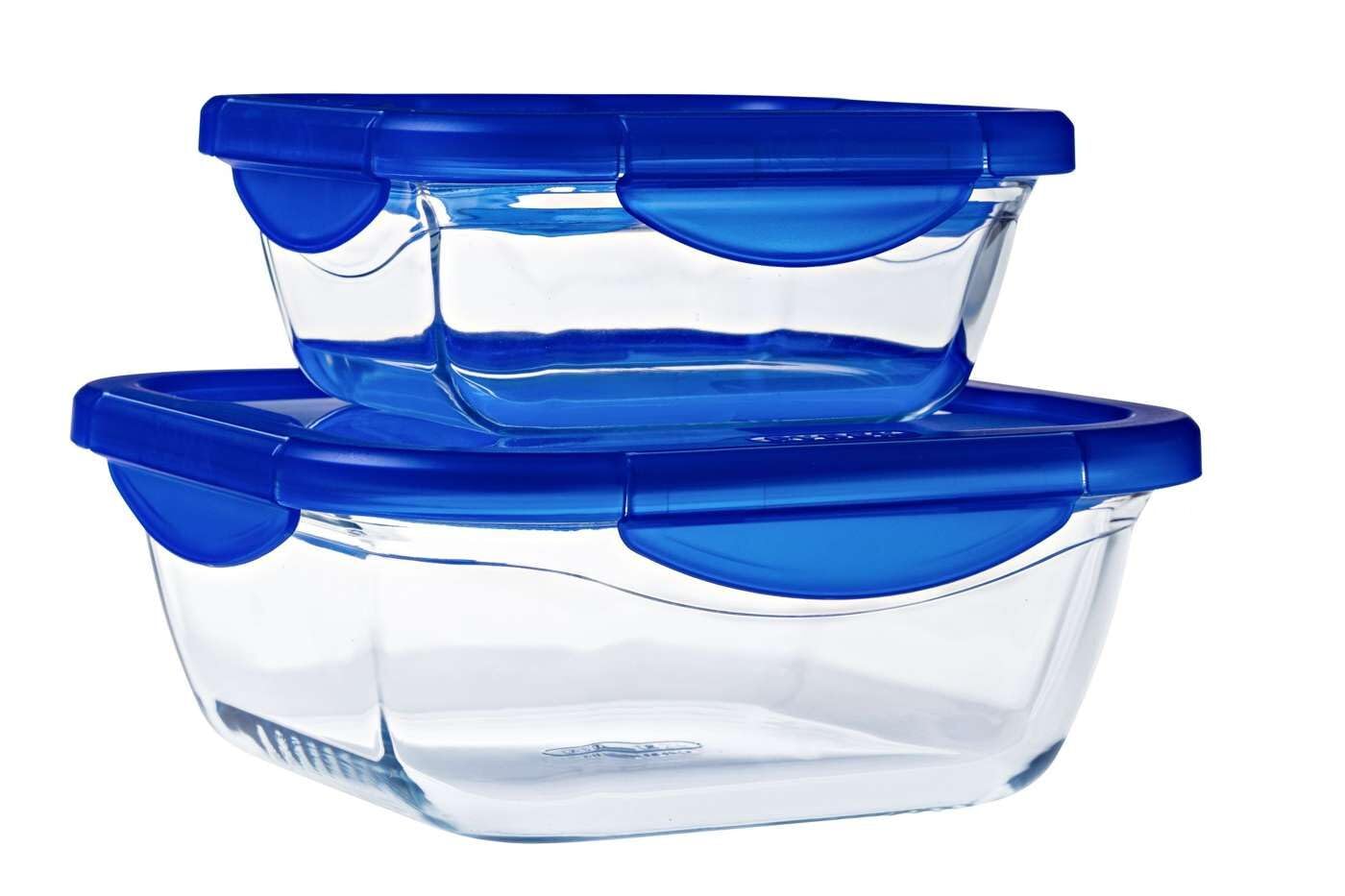 Set of 2 square glass dishes with leak-proof lid - Cook & Go