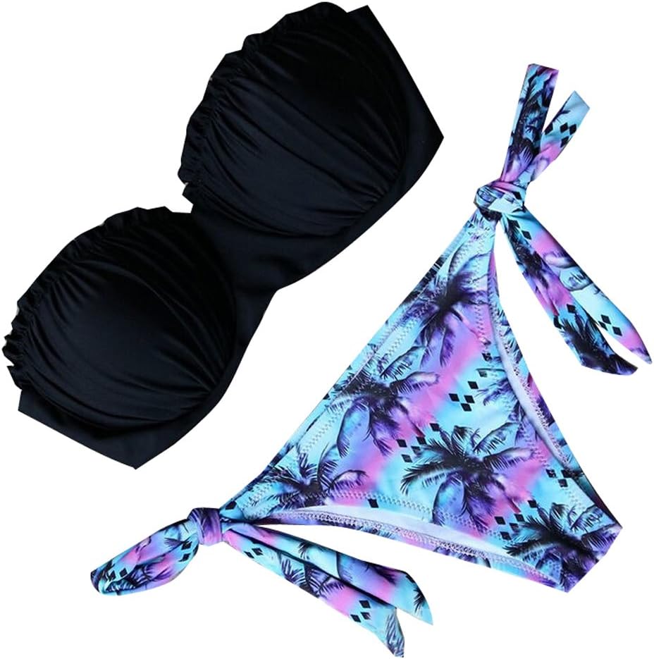 SZHEM Womens Strapless Bikini Sets Push Up Swimsuit Bathing Suit Swimwear