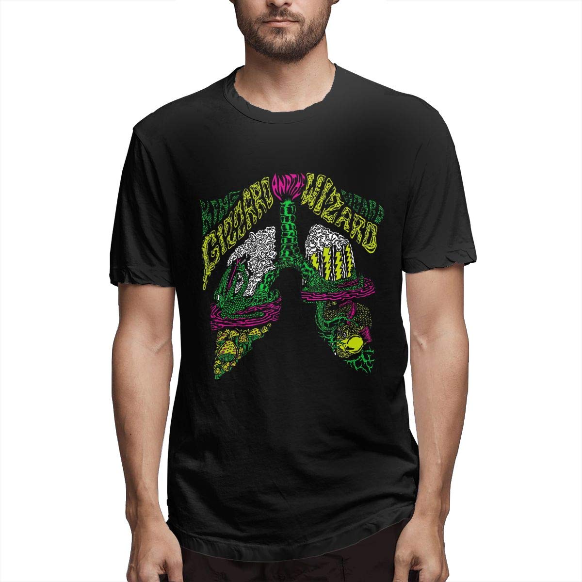 Kisdfinda King Gizzard And Lizard Wizard Fashion Personality Printed Round Neck Short-slee