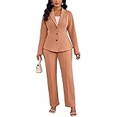 Kafiloe Women Suits 2 Piece Set Long Sleeve Blazer Pants Suit Dressy Business Casual Work Outfits Office