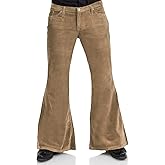 Men's Corduroy Vintage Bell Bottom Pants 70s,Disco Stretchy Flared Pants Fit 60s 70s Outfits for Men,Mens Bell Bottom Jeans.