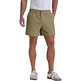 Askdeer Men's 5.5" Shorts Classic-fit Casual Elastic Waistband Shorts Summer Walking, Office, Daily Wear with Multi-Pockets