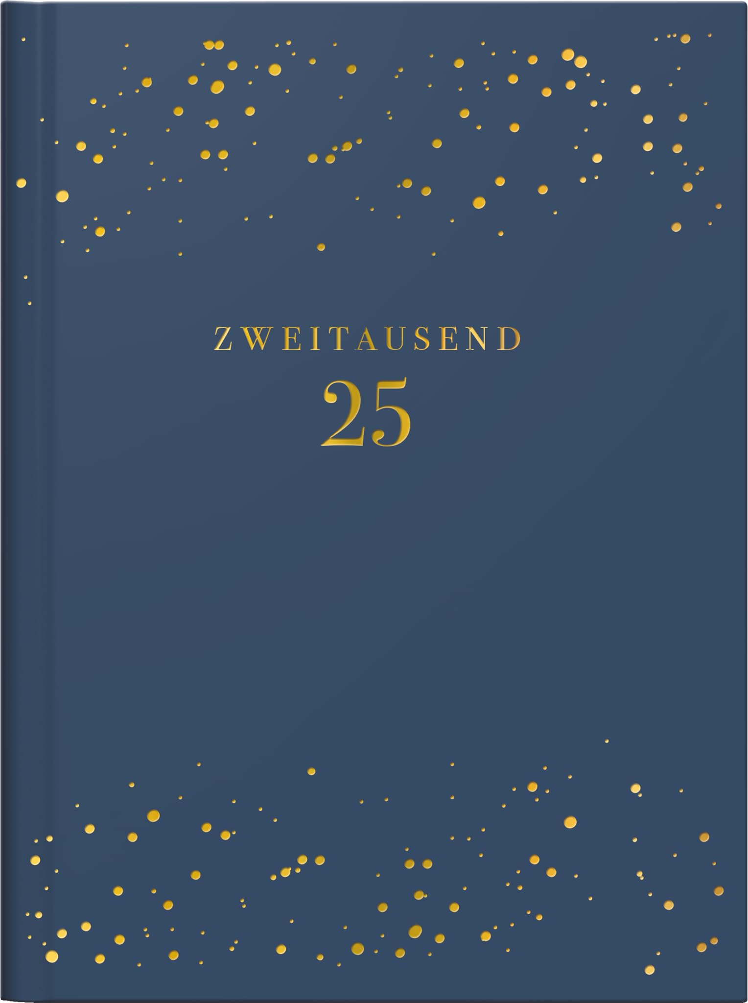 rido/idé Pocket Diary Young Line Mini (2025) "Starry Night", 2 Pages = 1 Week, A6, 160 Pages, Faux Leather Cover, Dark Blue