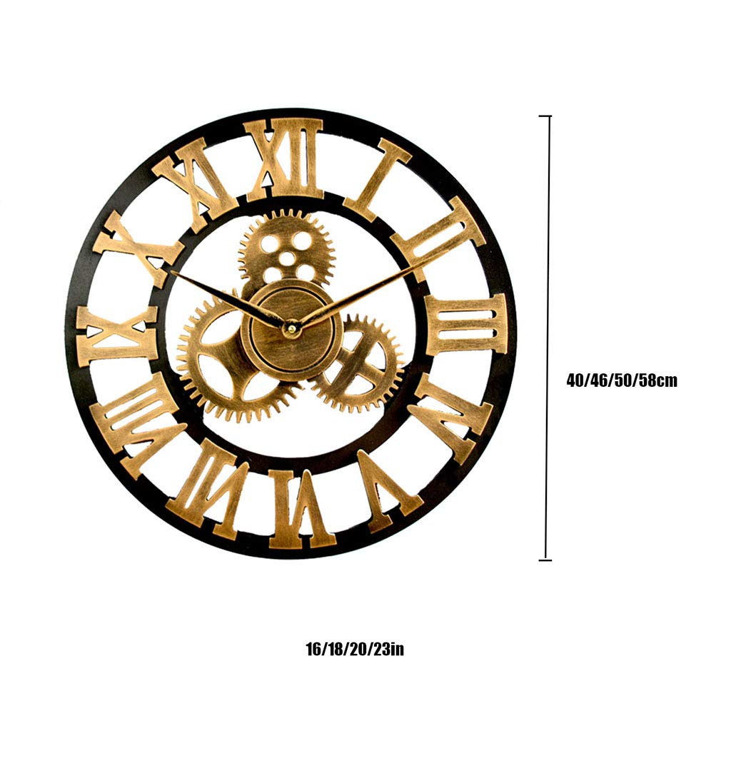 Amazon Com European Retro Wall Mounted Clock Creative Round