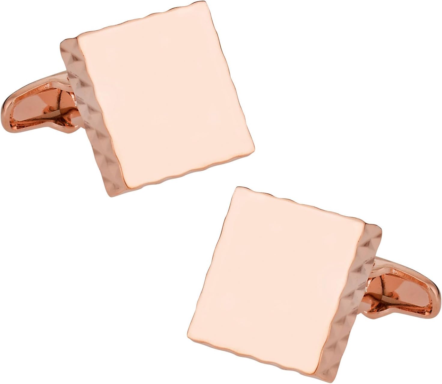 Cuff-Daddy Diamond Edge Rose Gold Cufflinks with Presentation Box