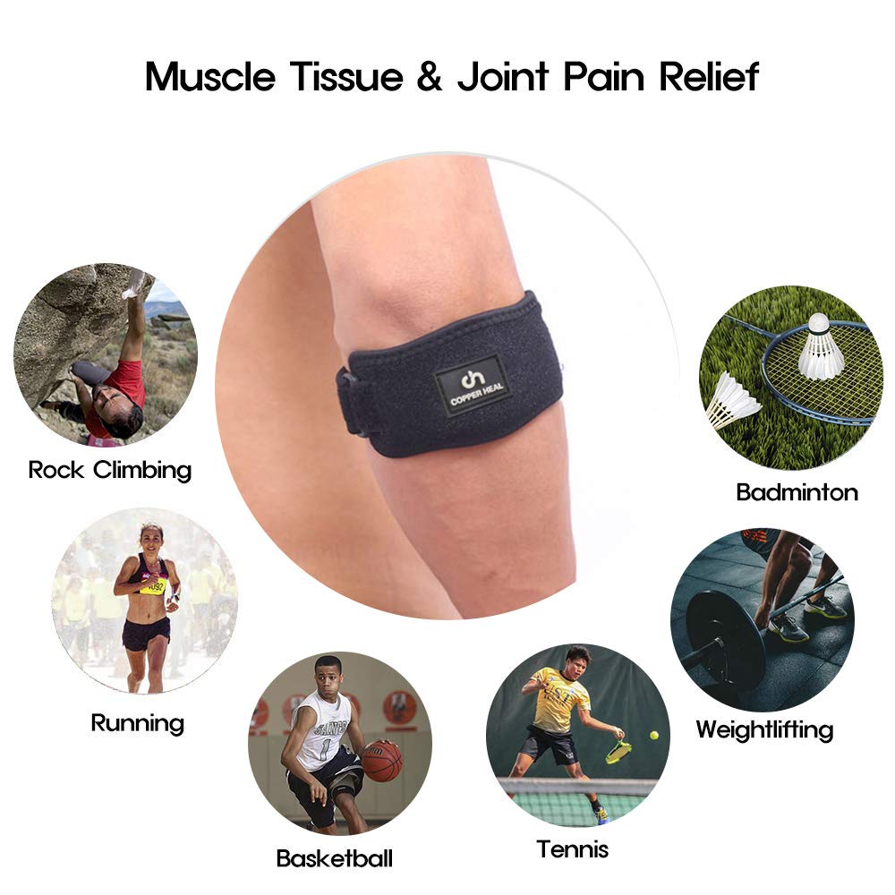 COPPER HEAL Elbow Brace (PAIR) - ADJUSTABLE Support & Medical Recovery from Tennis Elbow or Lateral Epicondylitis arm sleeves men nerve rennis workout pads softball: Industrial & Scientific