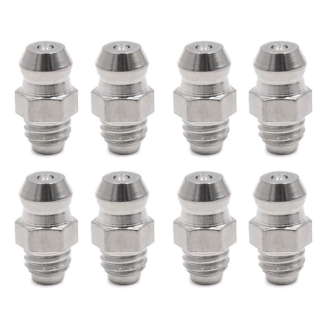 sourcing map 8pcs M6 x 1 Thread Stainless Steel Straight Grease Nipple Fitting for Car