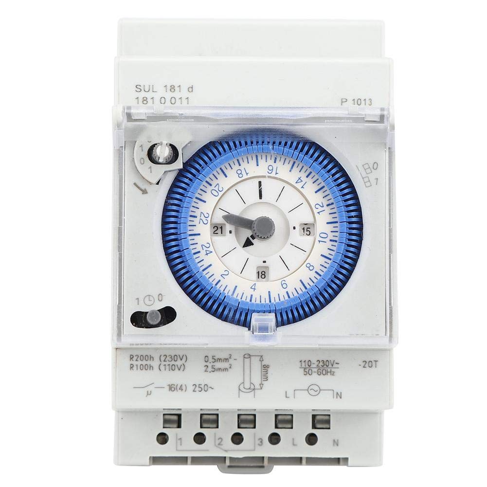 Mechanical Timer, 250VAC 16A Timer Relay Switch Relay High-end Control Chip 15 minutes 24 hours for Industry Street Lighting Fixtures etc.